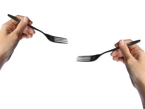 Eating with fork Stock Photos