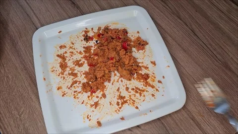 Eating With Forks From Full Plates Stock Footage 165542934