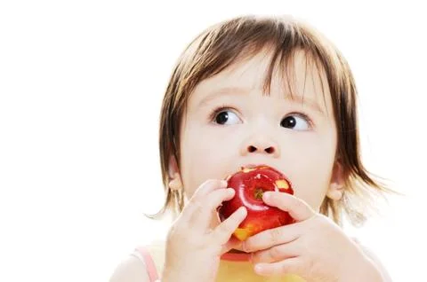 Eating fresh apple Stock Photos