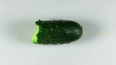 Eating a fresh cucumber Stock Footage 138039080