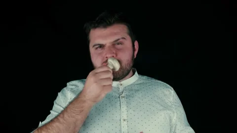 Eating fresh mushroom Stock Footage 169295441