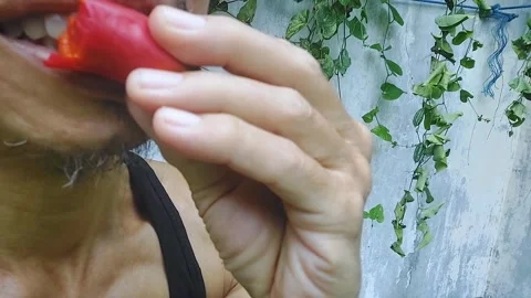 Eating Fruit Stock Footage 297612206