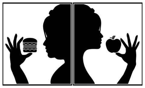Eating Habits affecting Appearance Illustrazione stock