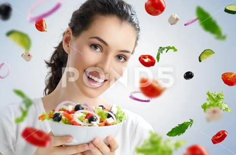 Eating healthy food Stock-Fotos