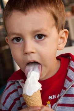Eating an icecream Stock Photos