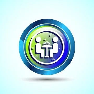 Eating Icon Button Design Illustration. Fork, Spoon, Restaurant icon Stock Illustration