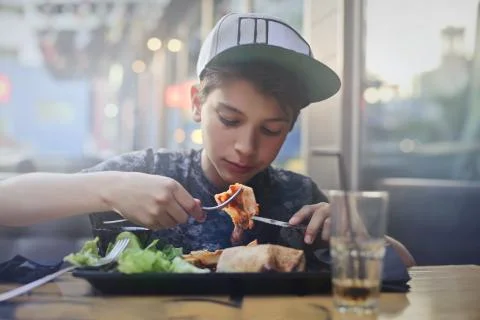 Eating kid Stock Photos