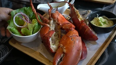 Eating lobster Stock Footage 112939468