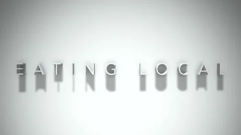 Eating local 3D title animation with shadows on a white background Stock-Footage 297818291