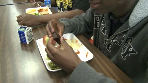 Eating lunch (2 of 10 ) Stock Footage 8697848