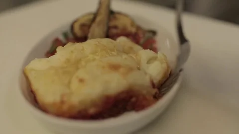 Eating mashed potatoes Stock Footage 77099677