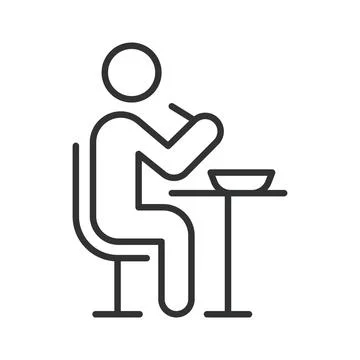 Eating a meal, dining activity icon in line design. Eating, meal, dining, food Stockillustratie