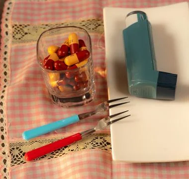 Eating Medication Stock Photos