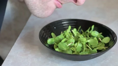 Eating microgreens Stock Footage 188208513