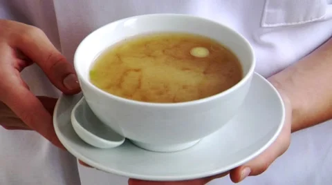 Eating miso soup Stock Footage 8571831