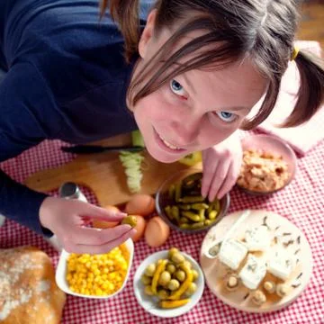 Eating olive Foto stock