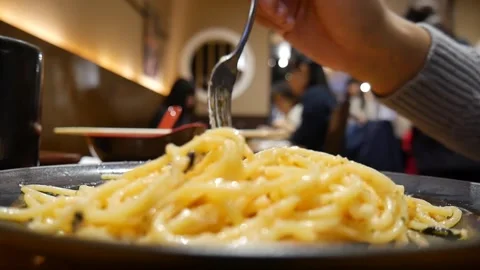 Eating Pasta 00679 Stock Footage 275752112