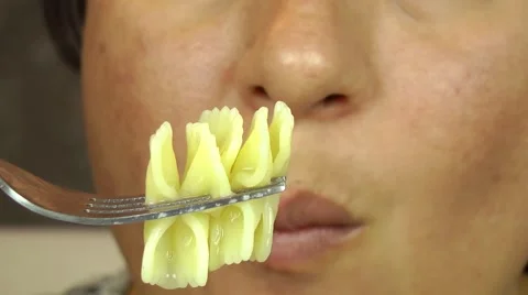 Eating pasta Stock Footage 68891509