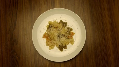  eating pasta with fork  Stock Footage 90095478