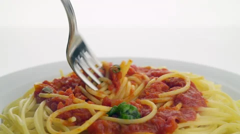 Eating pasta Spaghetti Stock Footage 60844234