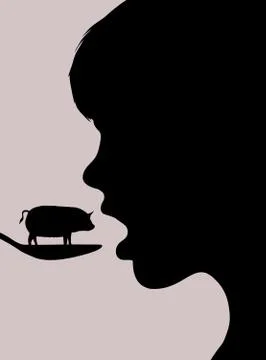 Eating pig Stock Illustration