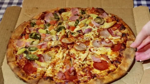 Eating pizza Stock Footage 49006090