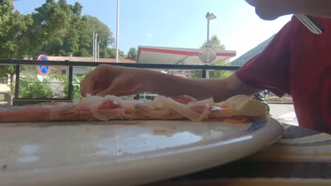 Eating pizza. Stock Footage 170928724