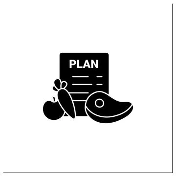 Eating plan glyph icon Stock Illustration