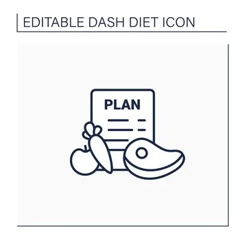 Eating plan line icon Stock Illustration