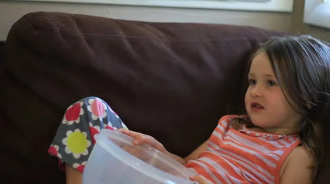 Eating Popcorn Stock Footage 25119874