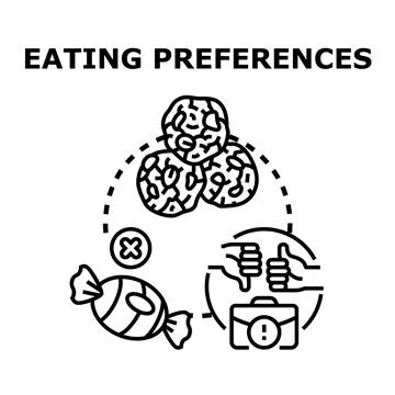 Eating preferences selection process vector concept Stock Illustration
