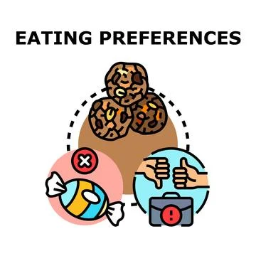 Eating preferences selection process vector concept Stock Illustration