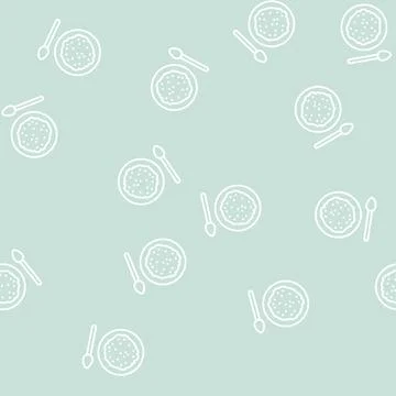 Eating probiotics line seamless pattern Stock Illustration