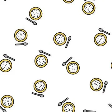 Eating probiotics vector seamless pattern 库存插图