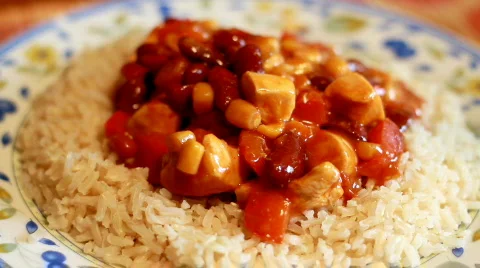 Eating rice  Stock Footage 714156