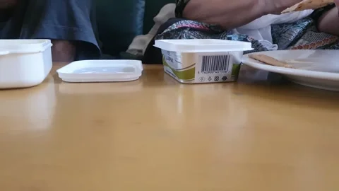 Eating roti or tortilla with butter. Stock Footage 285634553