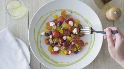 Eating Salad 4k Video stock 162176780