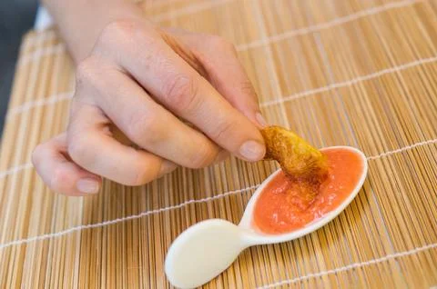 Eating salsa Stock Photos