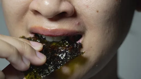 Eating Seaweed Stock Footage 315159958