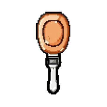 Eating smart spoon pixel art vector illustration Stock Illustration