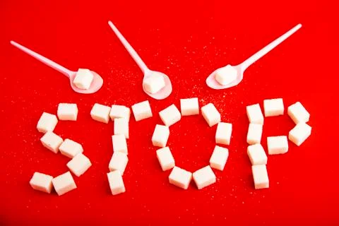 Eating sugar is harmful in large quantities Stock Photos