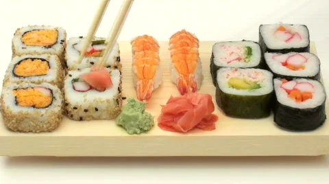 Eating sushi fast motion- HD  스톡 동영상 449449