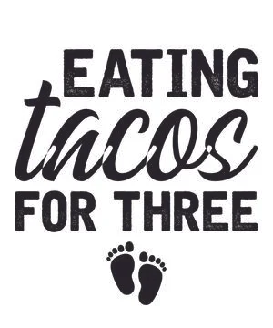 Eating Tacos for Three Stock Illustration