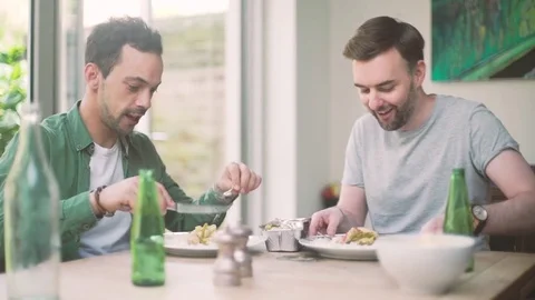 Eating Takeaway Stock Footage 76879254