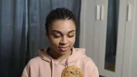 Eating Tasty Cookie Stock Footage 110506139