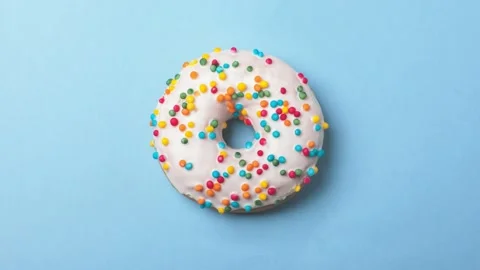 Eating tasty doughnuts Stock Footage 132984846
