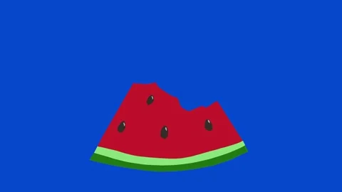 Eating watermelon cartoon flat animation... | Stock Video | Pond5