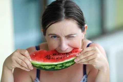 Eating watermelon Stock Photos
