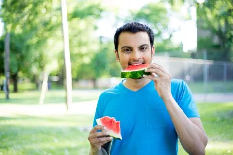 Eating watermelon Stock Photos