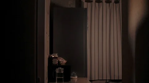 Eats from the fridge at night Stock Footage 120543751